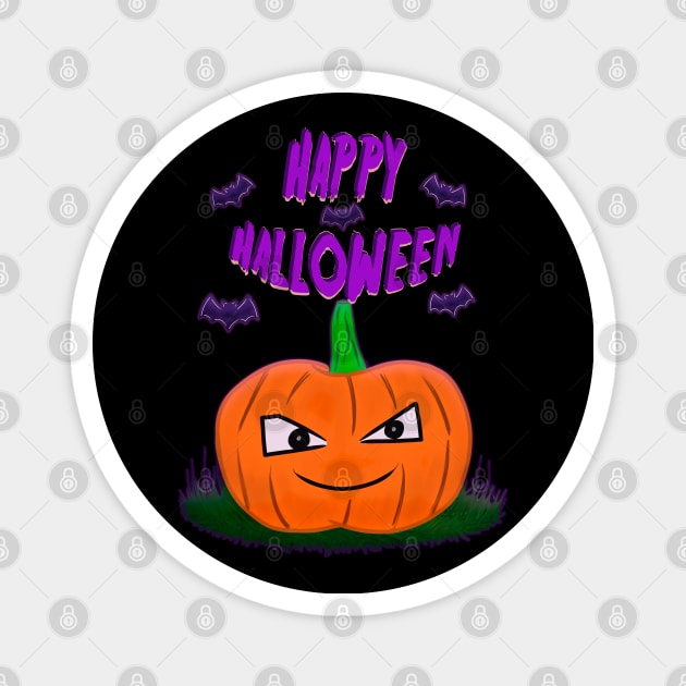 Happy Halloween Pumpkin Magnet by Night Horror